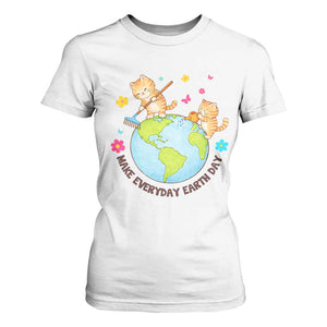 Make Everyday Earth Day T Shirt For Women Funny Cat Lover Gift
