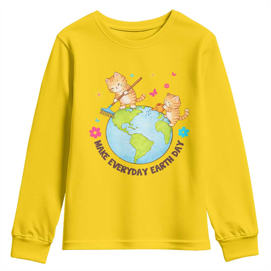 Make Everyday Earth Day Youth Sweatshirt Funny Cat Lover Gift