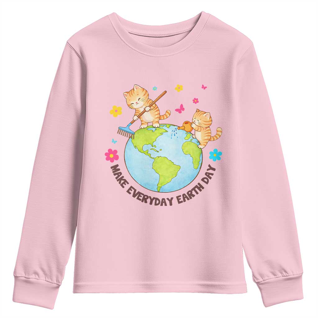 Make Everyday Earth Day Youth Sweatshirt Funny Cat Lover Gift