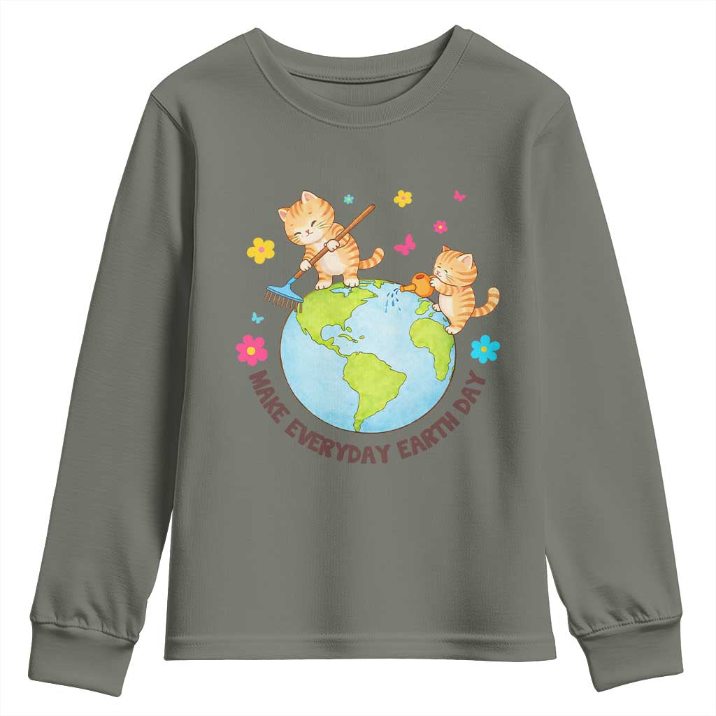 Make Everyday Earth Day Youth Sweatshirt Funny Cat Lover Gift