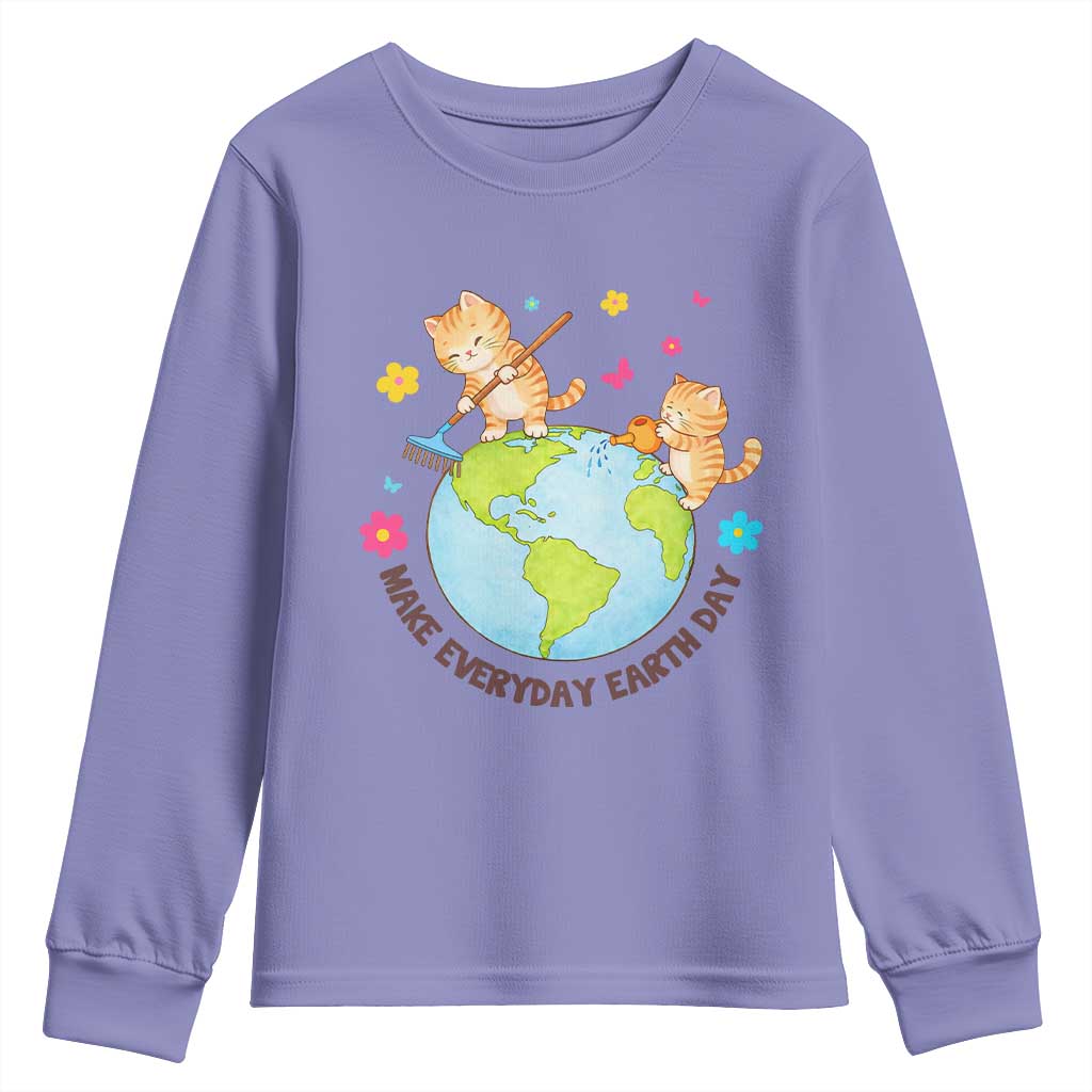 Make Everyday Earth Day Youth Sweatshirt Funny Cat Lover Gift