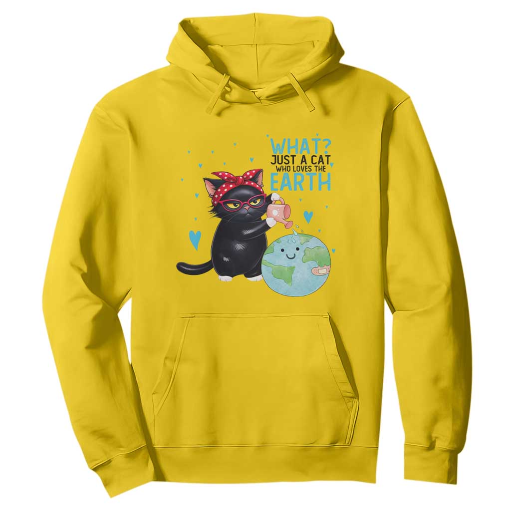 Just A Cat Who Loves The Earth Hoodie Earth Day Cat Lover Gift