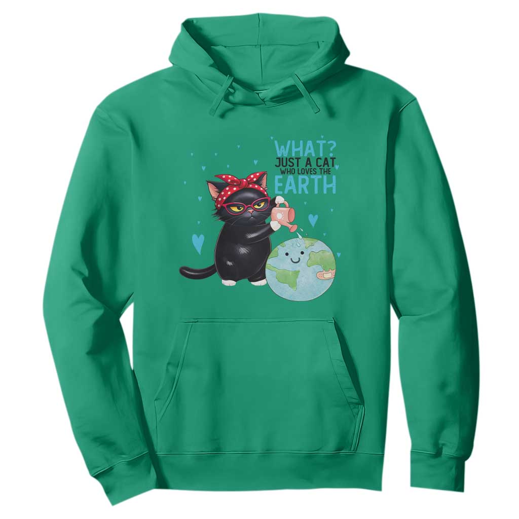 Just A Cat Who Loves The Earth Hoodie Earth Day Cat Lover Gift