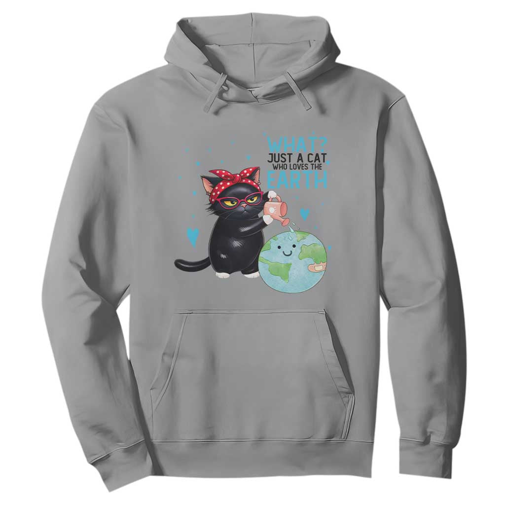 Just A Cat Who Loves The Earth Hoodie Earth Day Cat Lover Gift