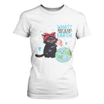 Just A Cat Who Loves The Earth T Shirt For Women Earth Day Cat Lover Gift
