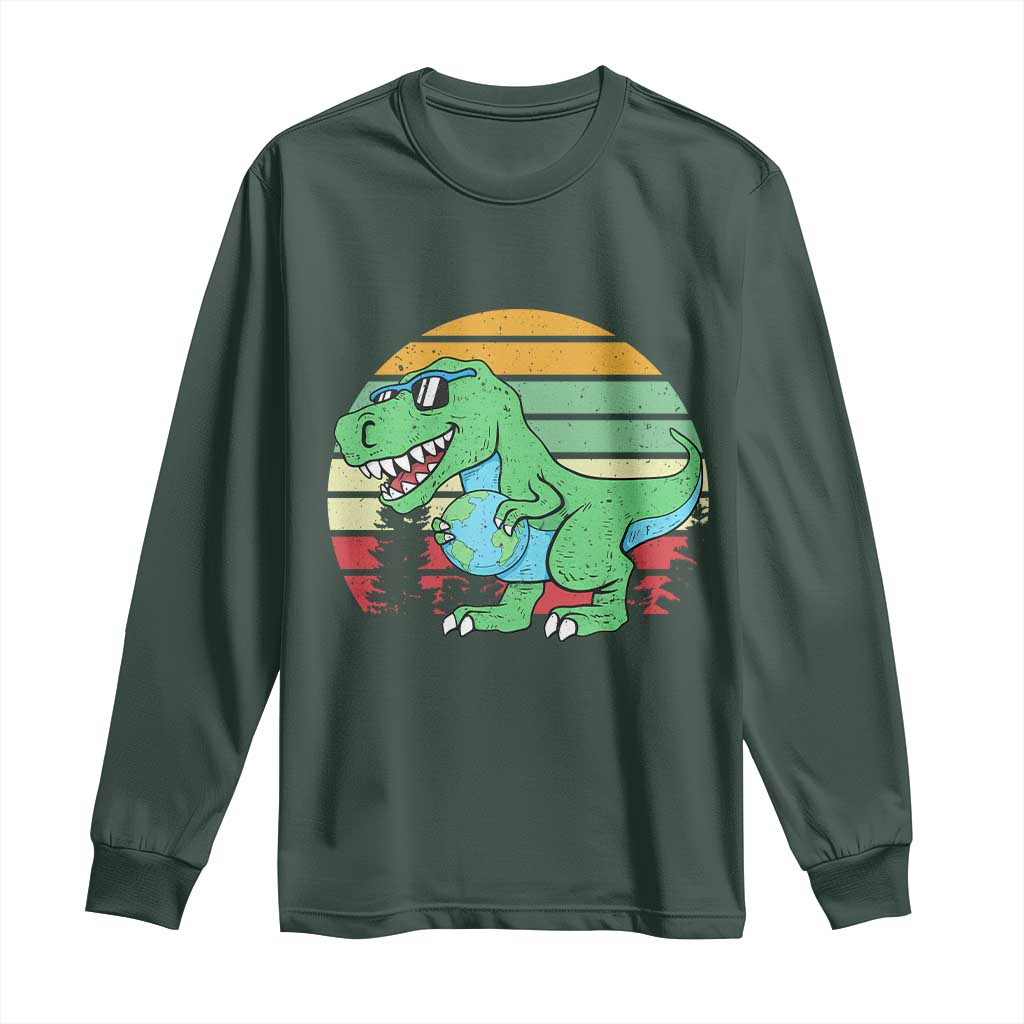 Funny Earth Day Dinosaur Lover Long Sleeve Shirt Save The Planet