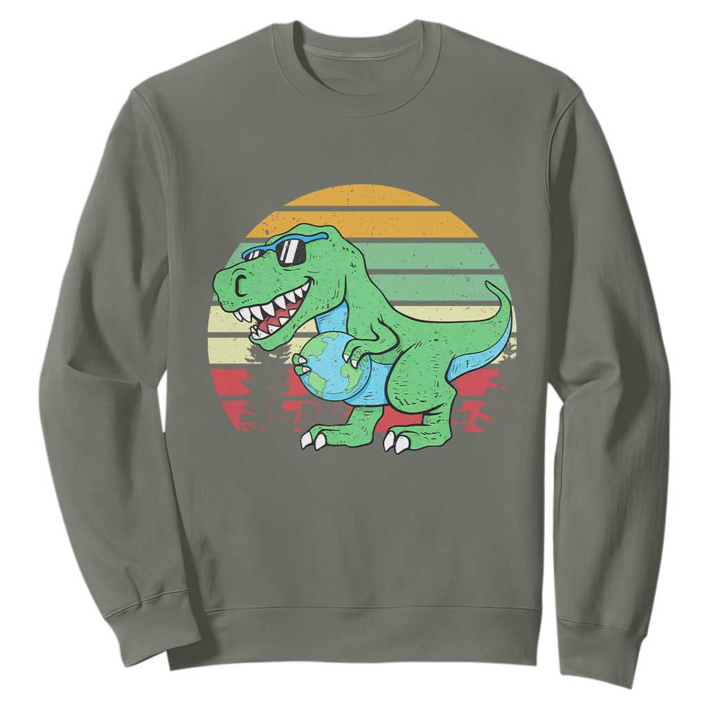 Funny Earth Day Dinosaur Lover Sweatshirt Save The Planet