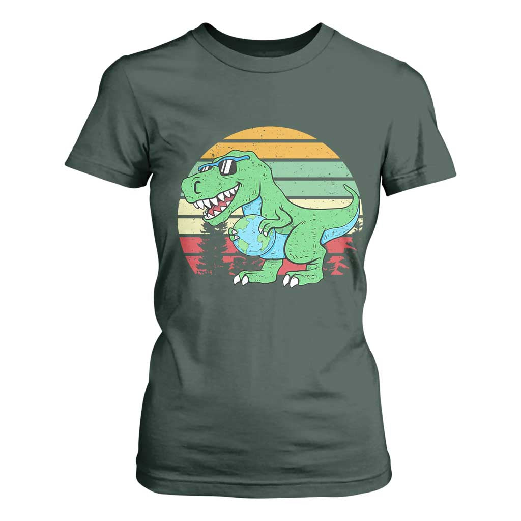 Funny Earth Day Dinosaur Lover T Shirt For Women Save The Planet