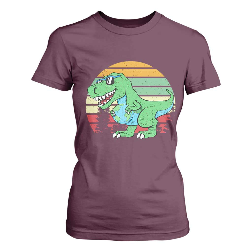 Funny Earth Day Dinosaur Lover T Shirt For Women Save The Planet