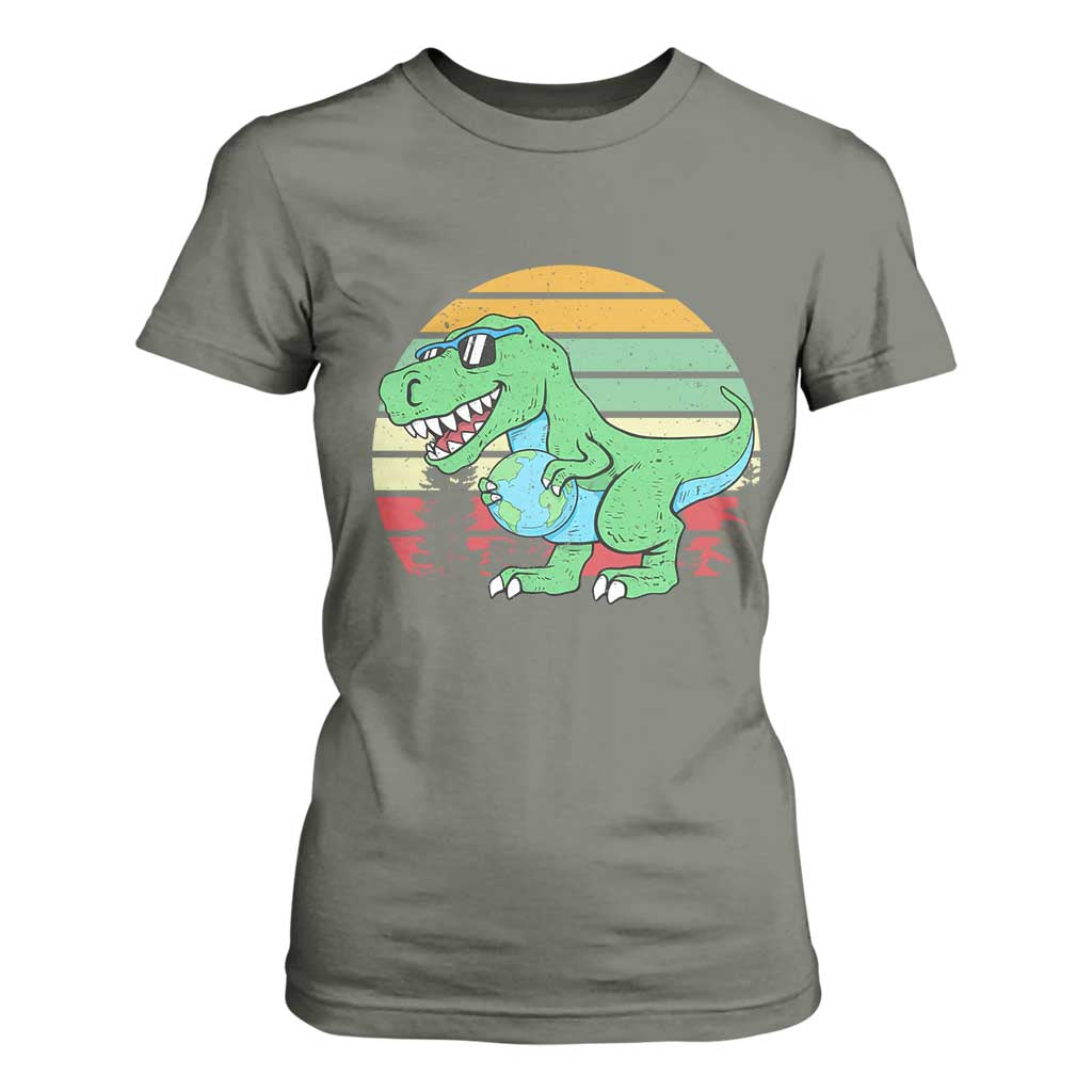 Funny Earth Day Dinosaur Lover T Shirt For Women Save The Planet