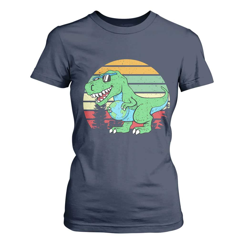 Funny Earth Day Dinosaur Lover T Shirt For Women Save The Planet