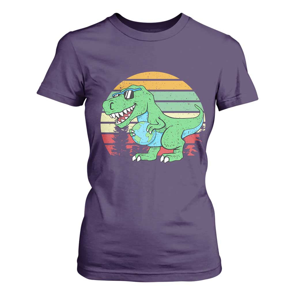 Funny Earth Day Dinosaur Lover T Shirt For Women Save The Planet