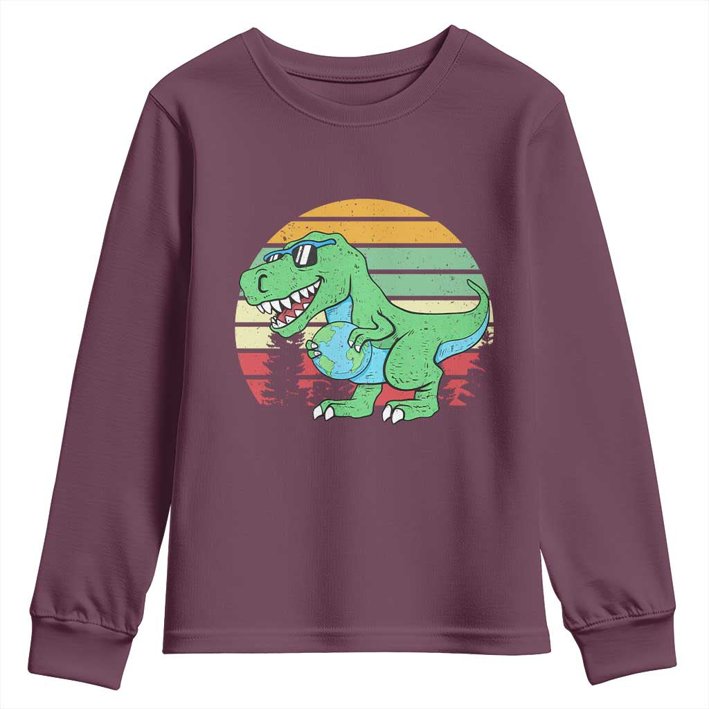Funny Earth Day Dinosaur Lover Youth Sweatshirt Save The Planet