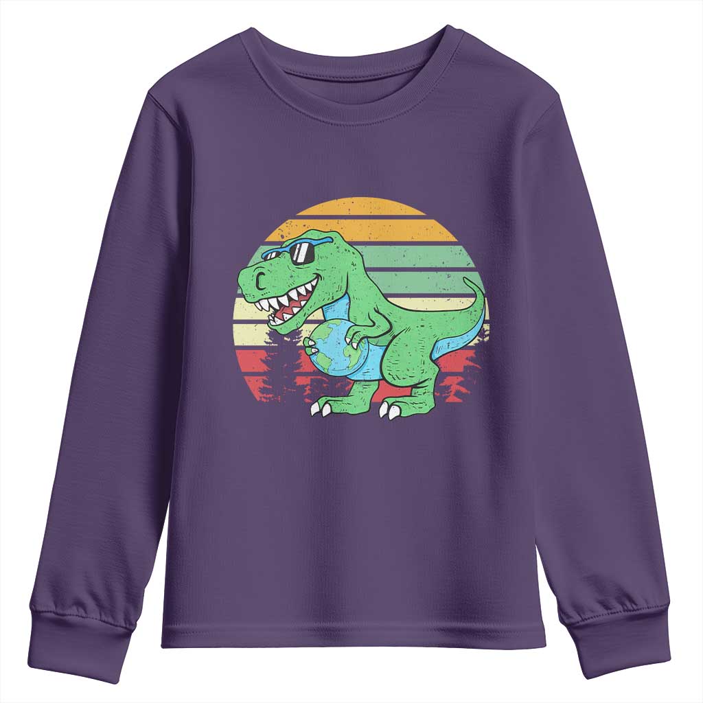 Funny Earth Day Dinosaur Lover Youth Sweatshirt Save The Planet