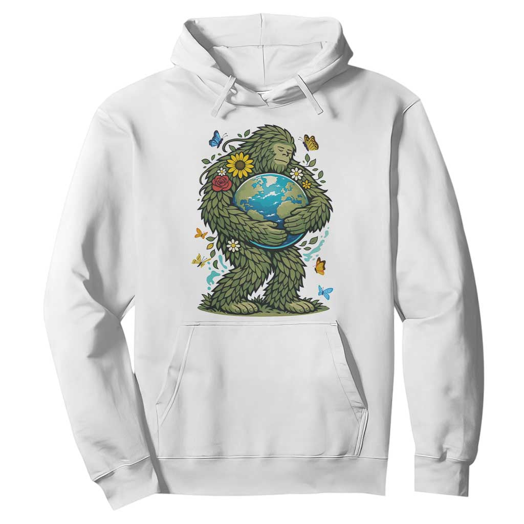 Floral Bigfoot Hugging Earth Hoodie Cottagecore Nature Lover