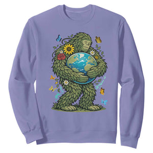 Floral Bigfoot Hugging Earth Sweatshirt Cottagecore Nature Lover