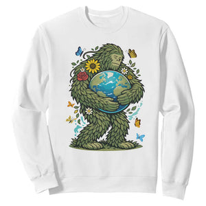 Floral Bigfoot Hugging Earth Sweatshirt Cottagecore Nature Lover