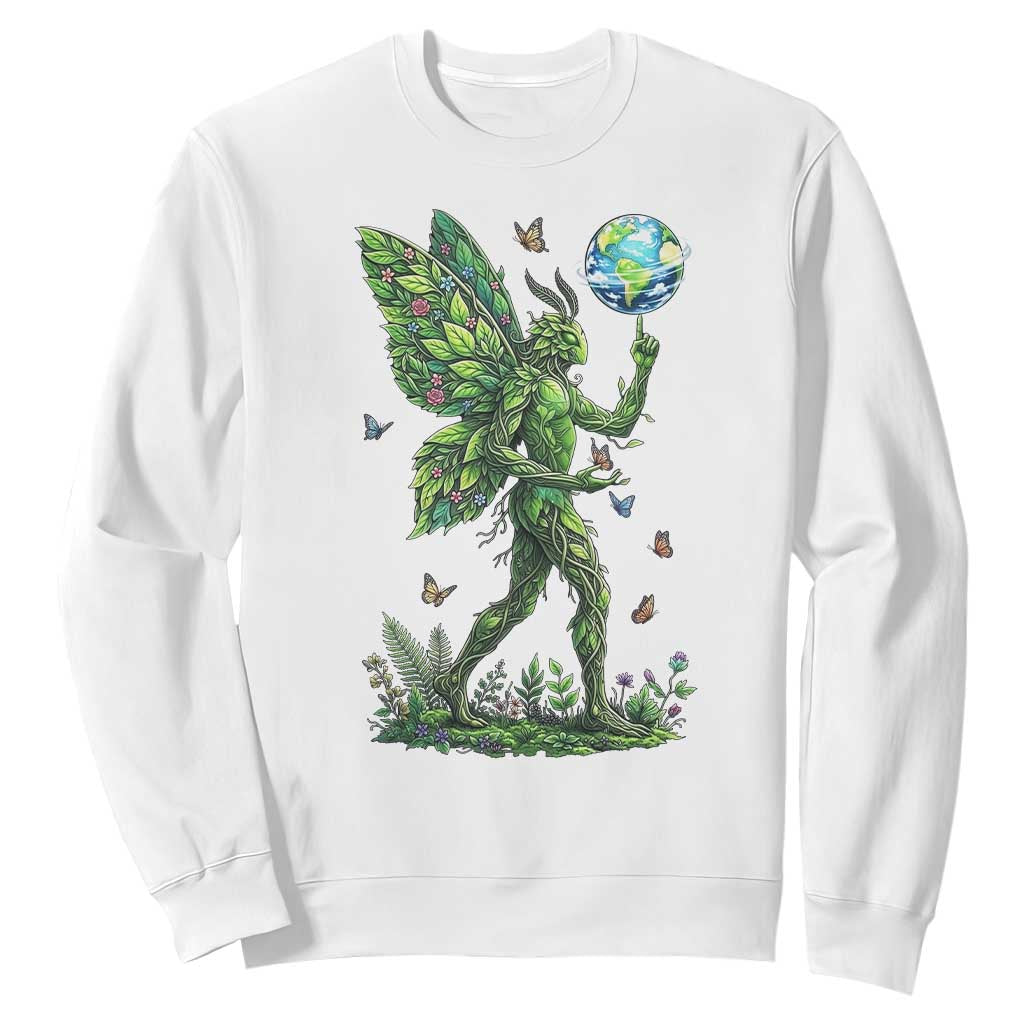 Floral Mothman With Earth Sweatshirt Cottagecore Nature Lover Cryptid