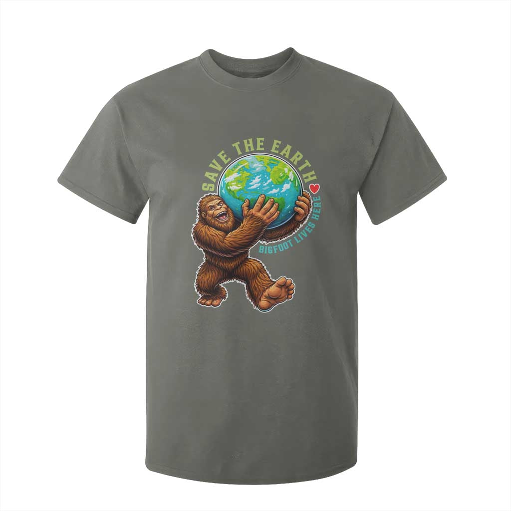 Earth Day T Shirt For Kid Save The Earth Bigfoot Lives Here