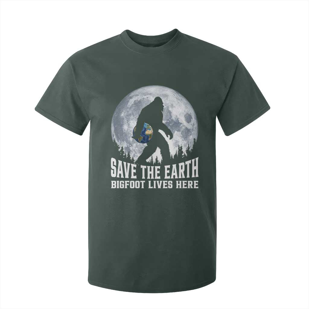 Save Our Planet Nature Lover T Shirt For Kid Bigfoot Lives Here