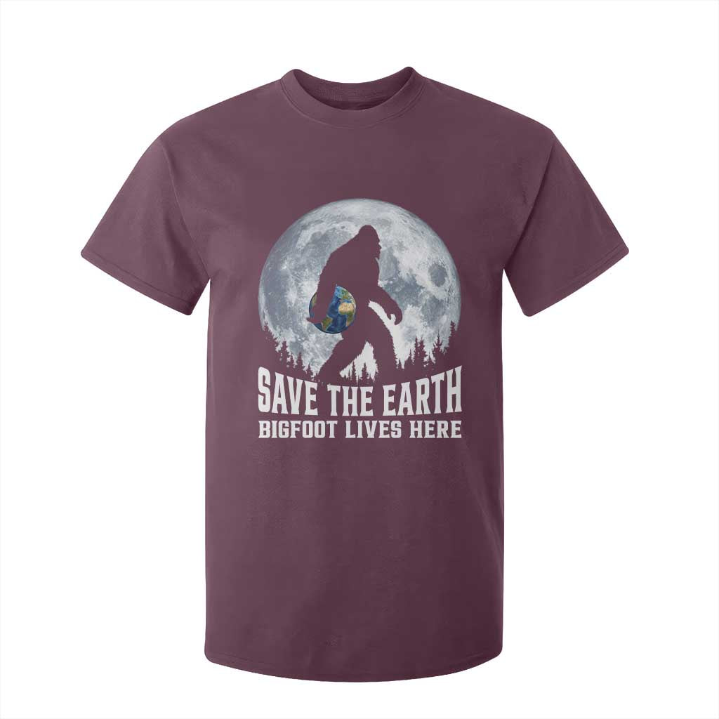Save Our Planet Nature Lover T Shirt For Kid Bigfoot Lives Here
