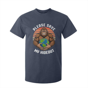 Funny Earth Day Bigfoot T Shirt For Kid Please Save My Hideout