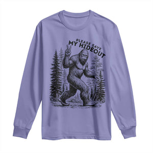 Please Save My Hideout Long Sleeve Shirt Bigfoot Forest Protector