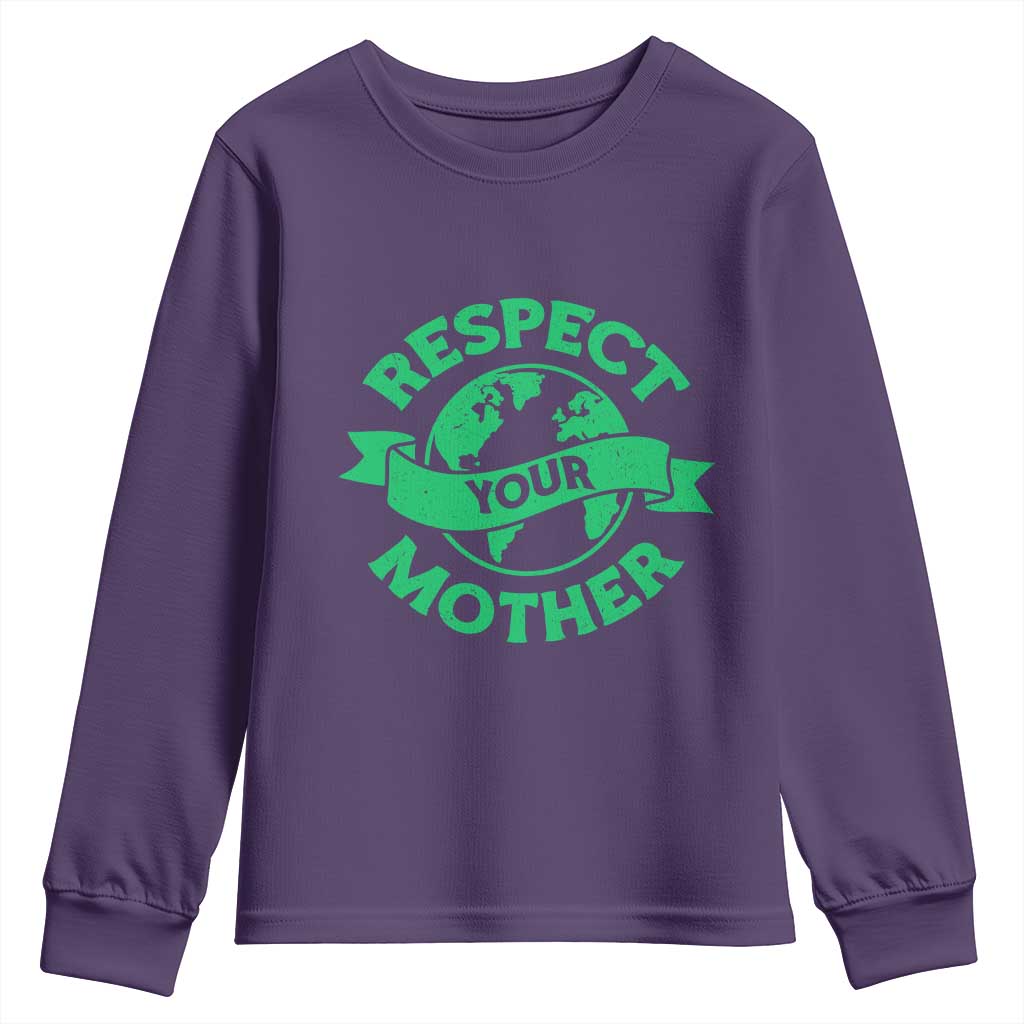 Respect Your Mother Youth Sweatshirt Earth Day Nature Lover Gift