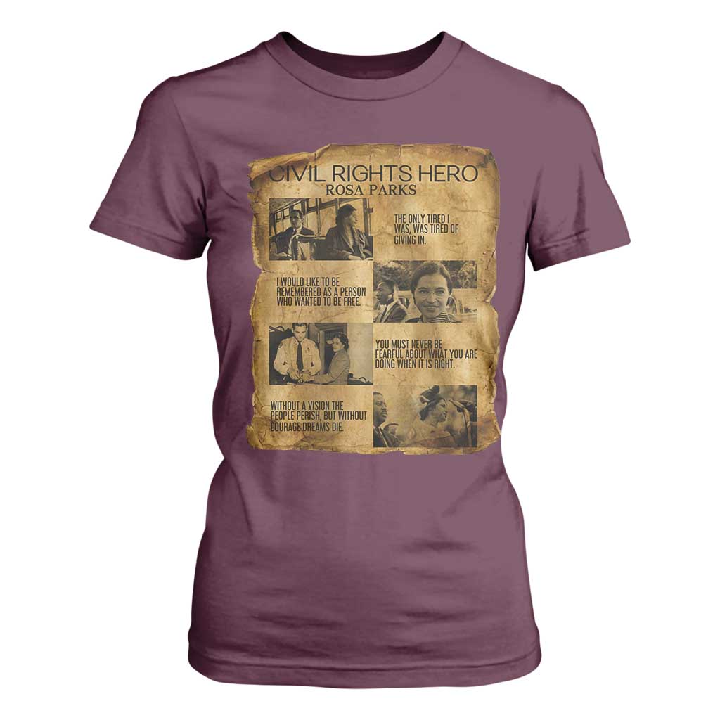 Rosa Parks Quote T Shirt For Women Civil Rights History Hero