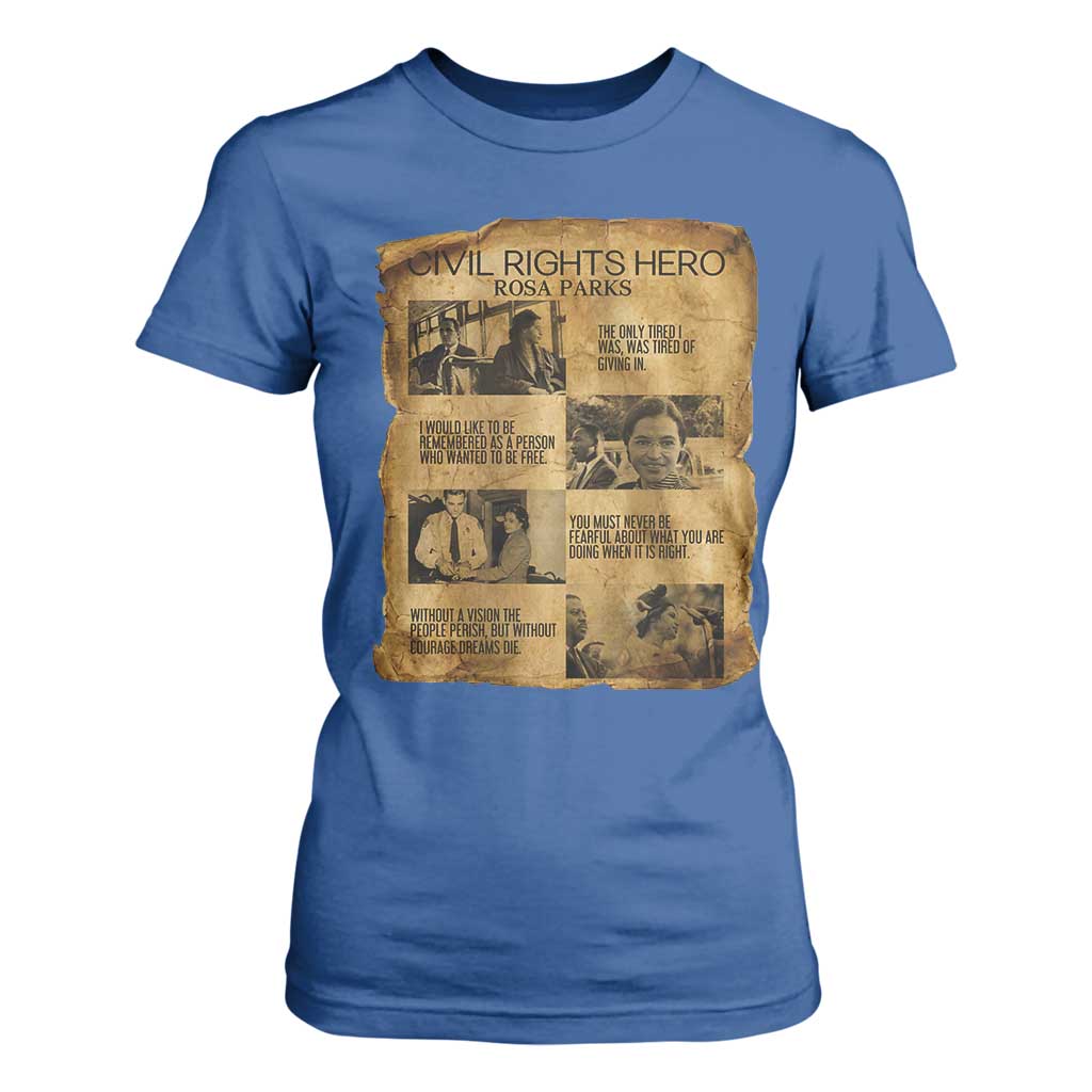 Rosa Parks Quote T Shirt For Women Civil Rights History Hero