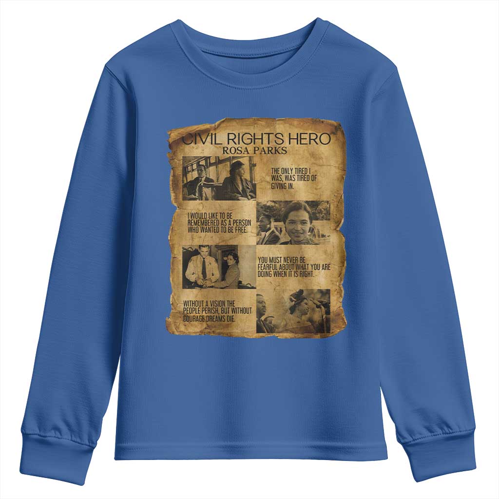 Rosa Parks Quote Youth Sweatshirt Civil Rights History Hero