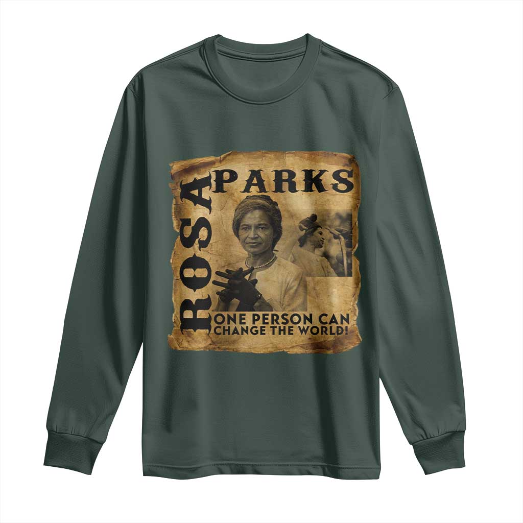 Rosa Parks Change The World Quote Long Sleeve Shirt Black Women Leader