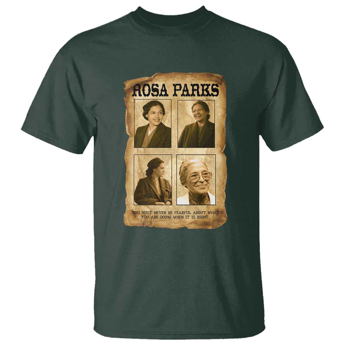 Vintage Rosa Parks T Shirt Courage And Justice Quote