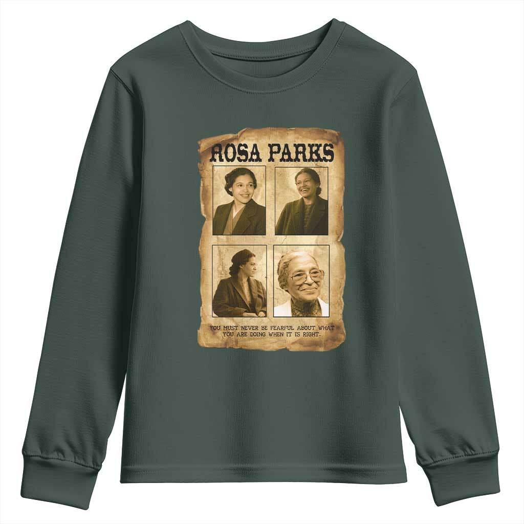 Vintage Rosa Parks Youth Sweatshirt Courage And Justice Quote