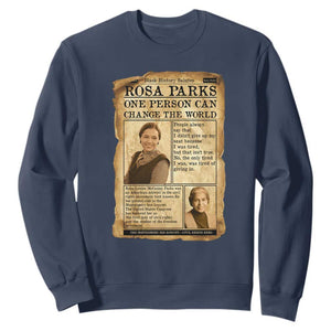 Vintage Newspaper Rosa Parks Sweatshirt One Person Can Change The World Quote
