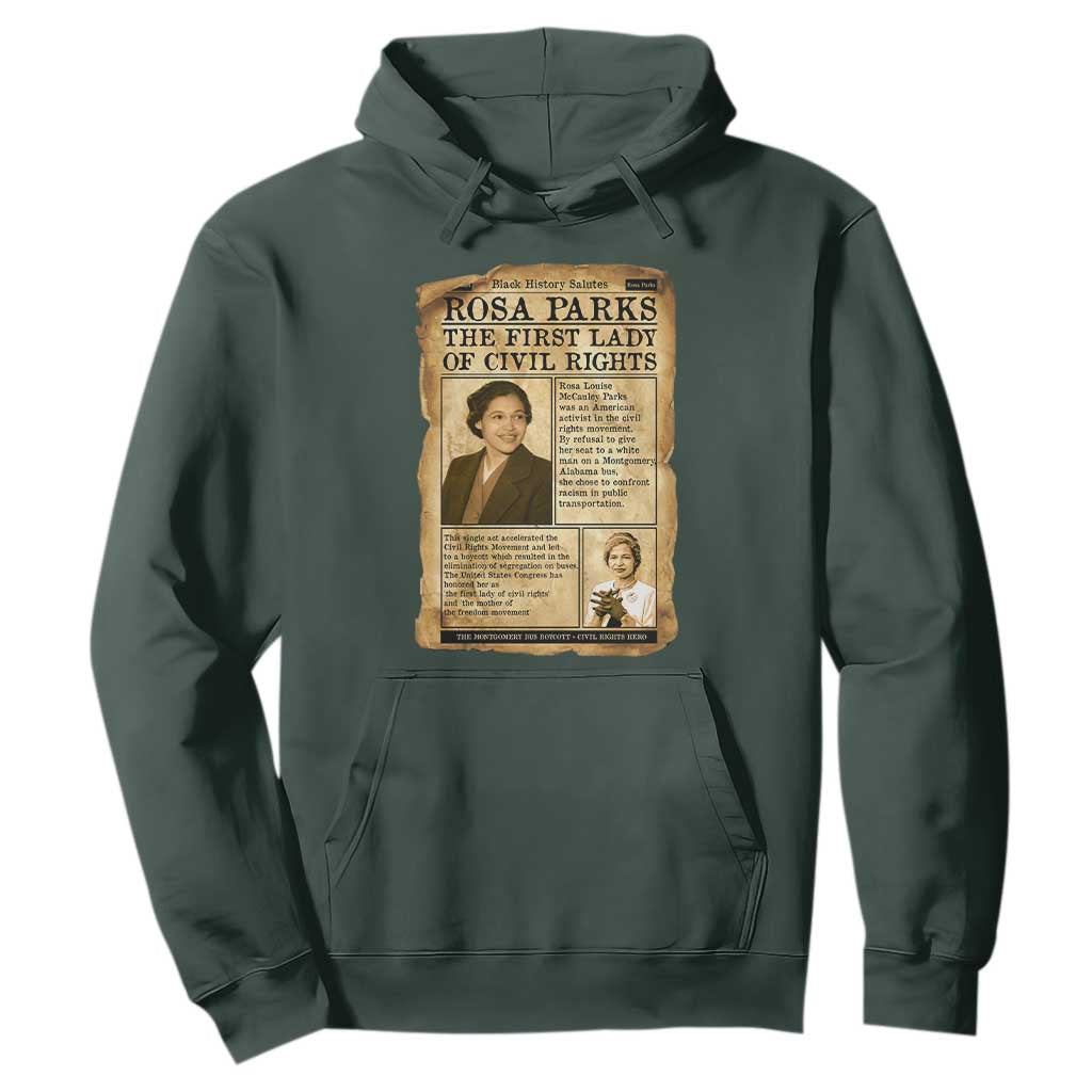 Vintage Newspaper Rosa Parks Hoodie Civil Rights Hero