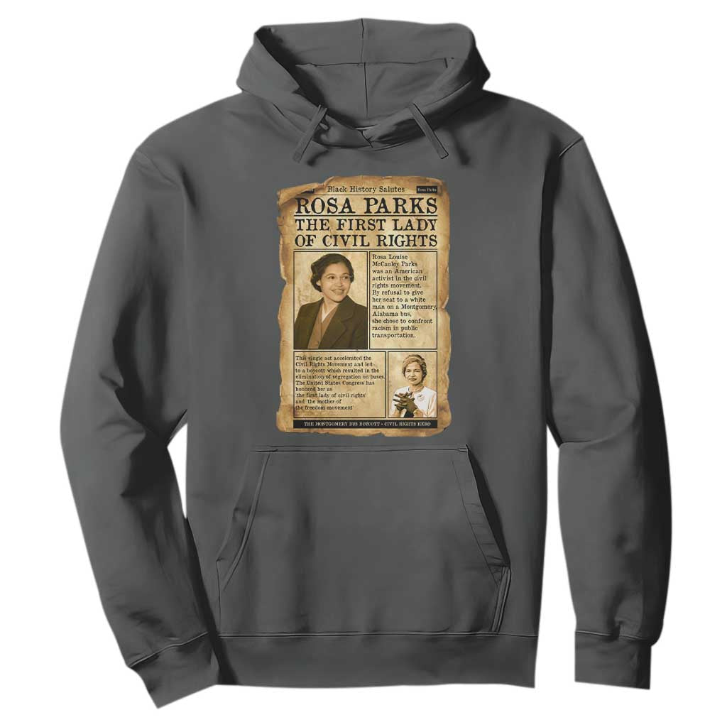 Vintage Newspaper Rosa Parks Hoodie Civil Rights Hero