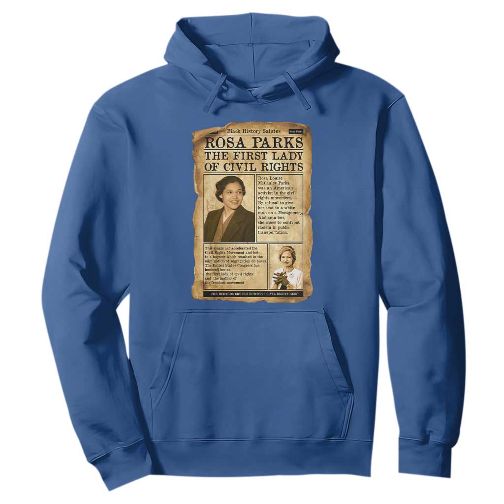 Vintage Newspaper Rosa Parks Hoodie Civil Rights Hero