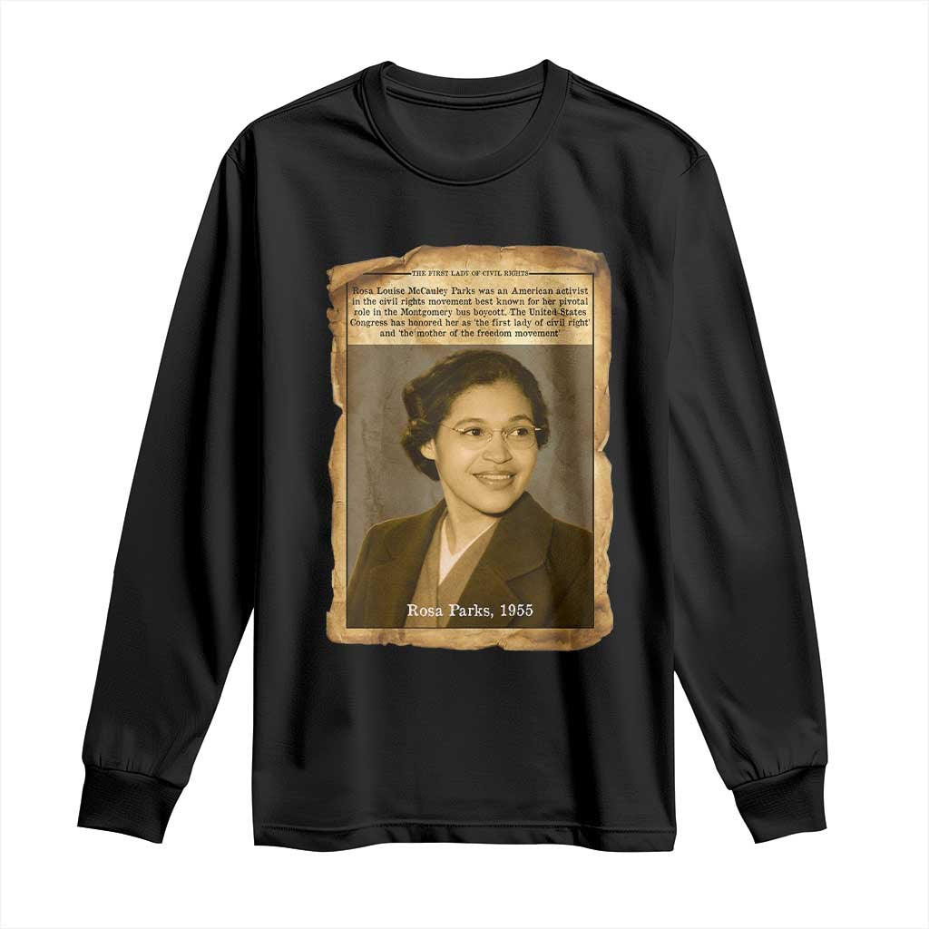 Vintage Rosa Parks Long Sleeve Shirt First Lady Of Civil Rights