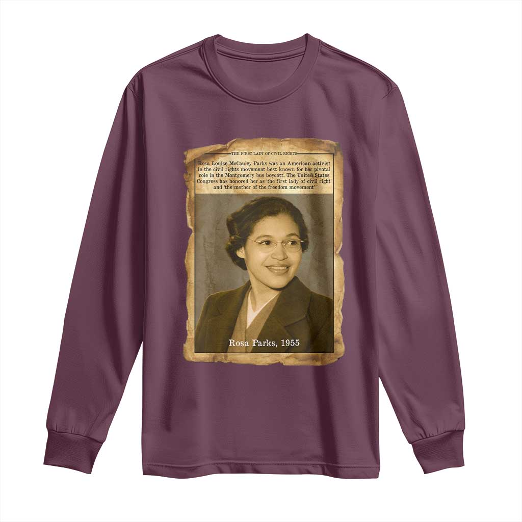 Vintage Rosa Parks Long Sleeve Shirt First Lady Of Civil Rights