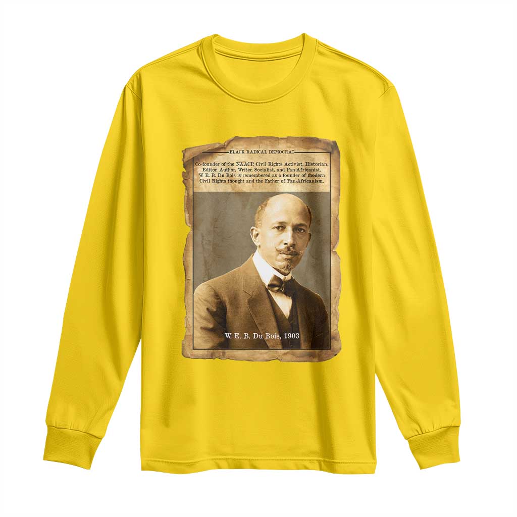 Vintage Newspaper W E B Du Bois Long Sleeve Shirt Civil Rights Pioneer