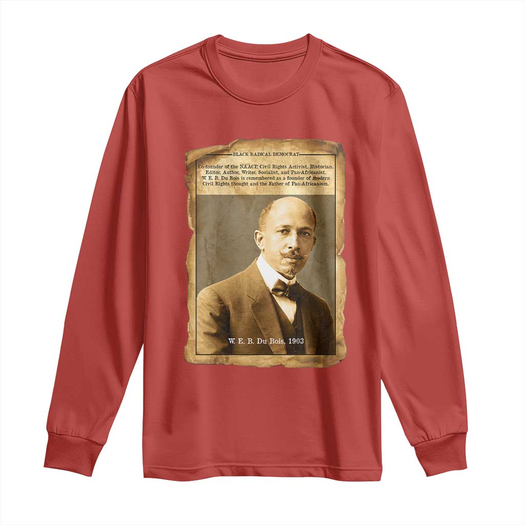Vintage Newspaper W E B Du Bois Long Sleeve Shirt Civil Rights Pioneer