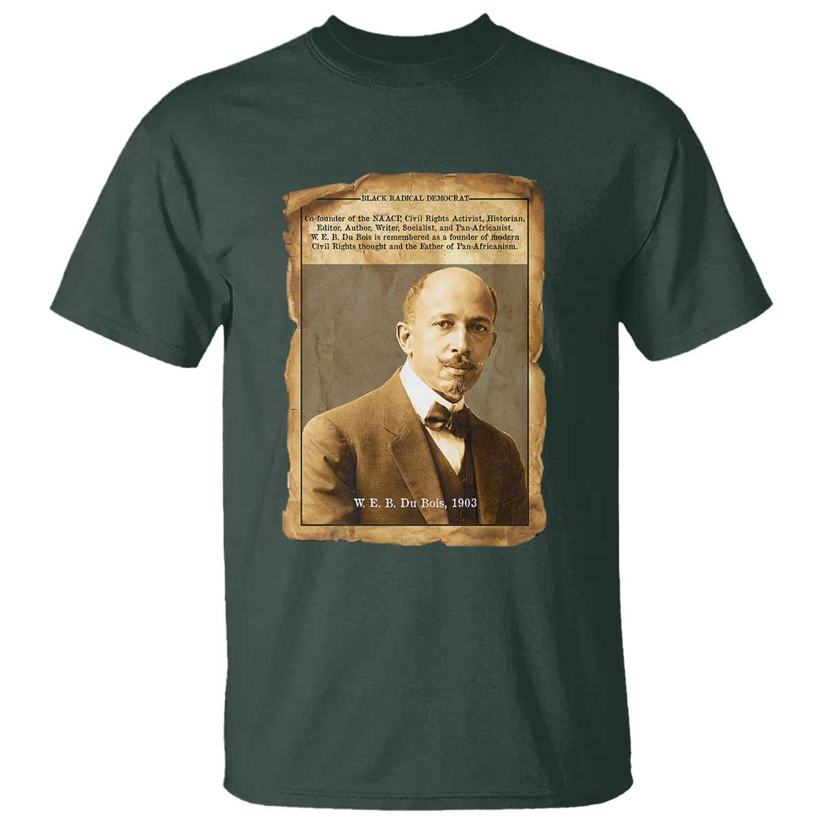 Vintage Newspaper W E B Du Bois T Shirt Civil Rights Pioneer