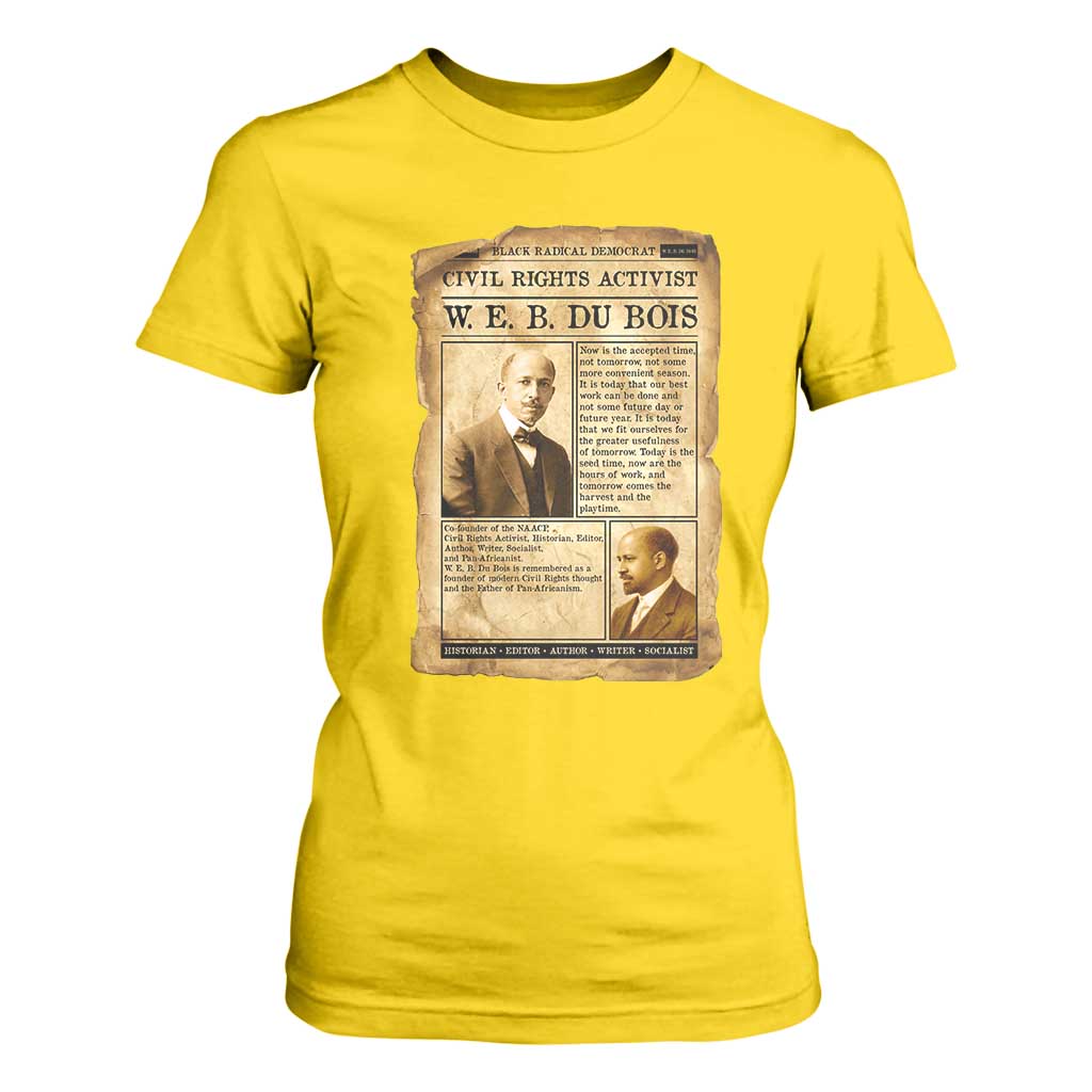 Vintage Newspaper W E B Du Bois T Shirt For Women Civil Rights History