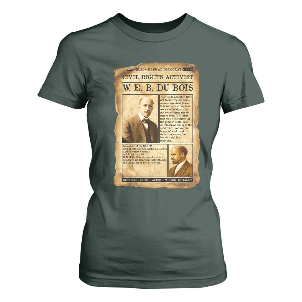 Vintage Newspaper W E B Du Bois T Shirt For Women Civil Rights History