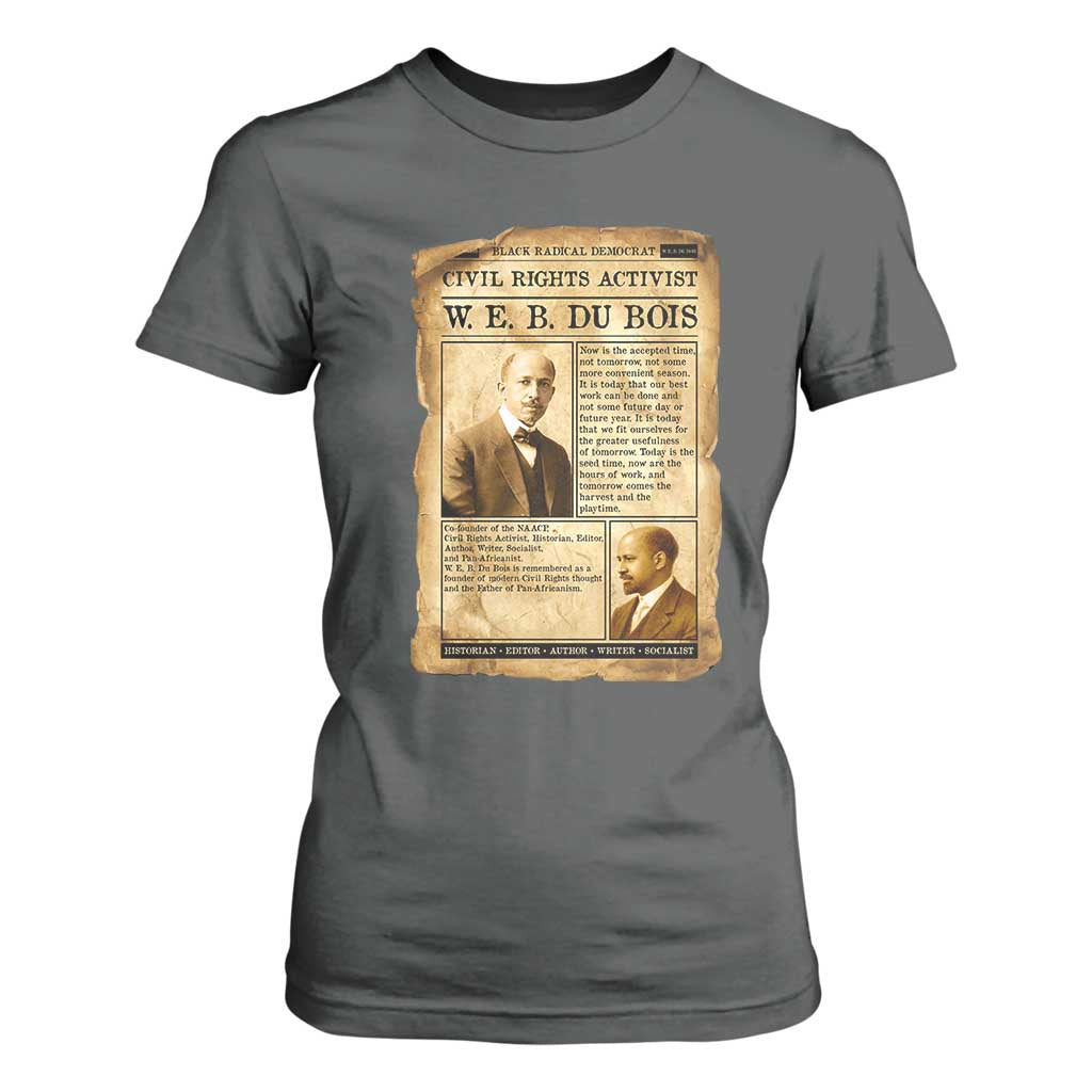 Vintage Newspaper W E B Du Bois T Shirt For Women Civil Rights History