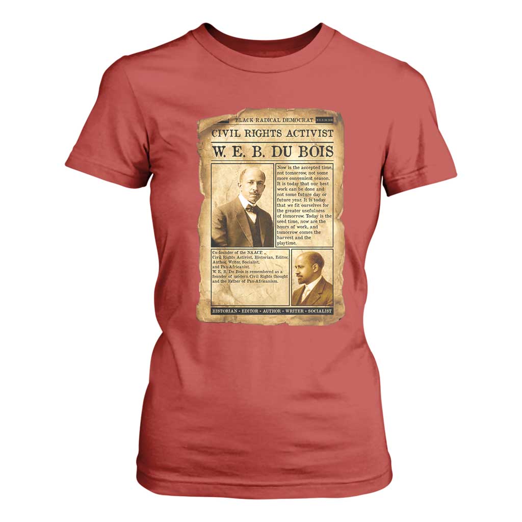 Vintage Newspaper W E B Du Bois T Shirt For Women Civil Rights History