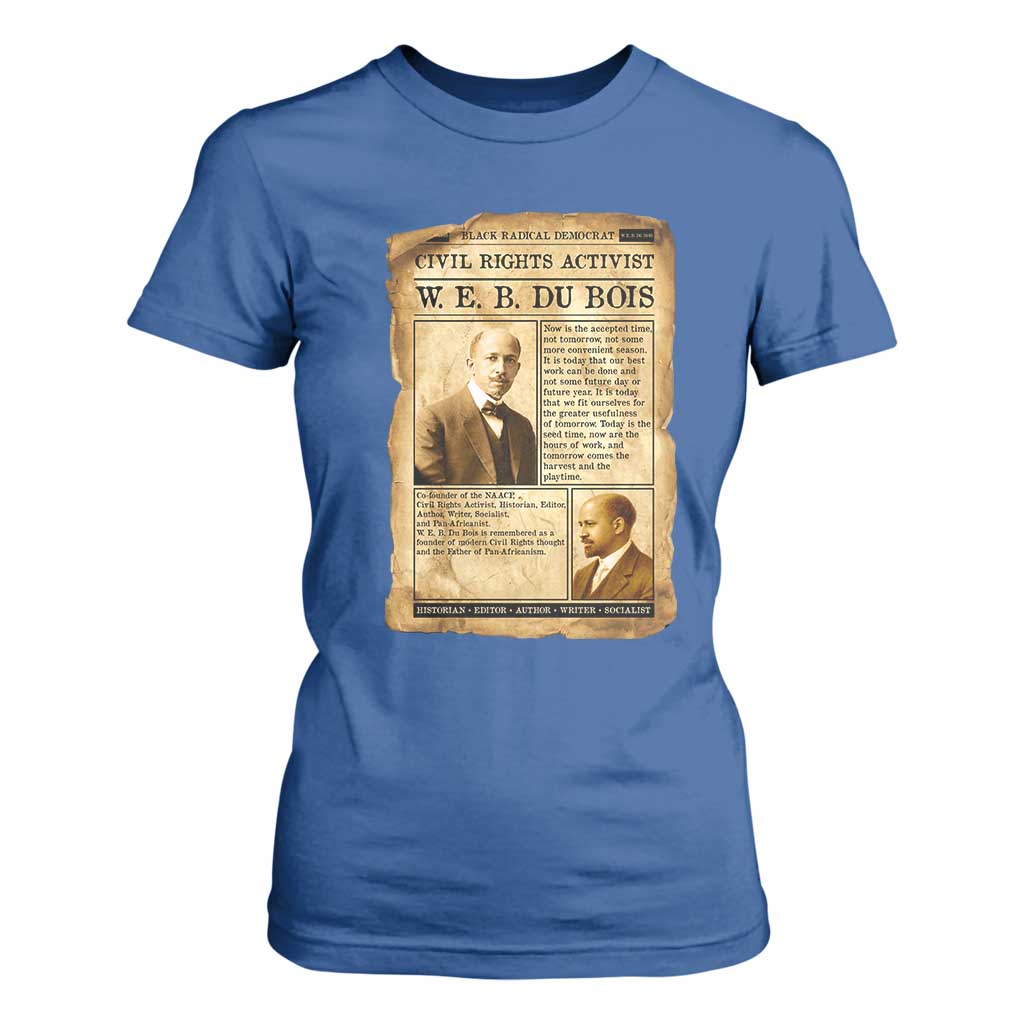 Vintage Newspaper W E B Du Bois T Shirt For Women Civil Rights History