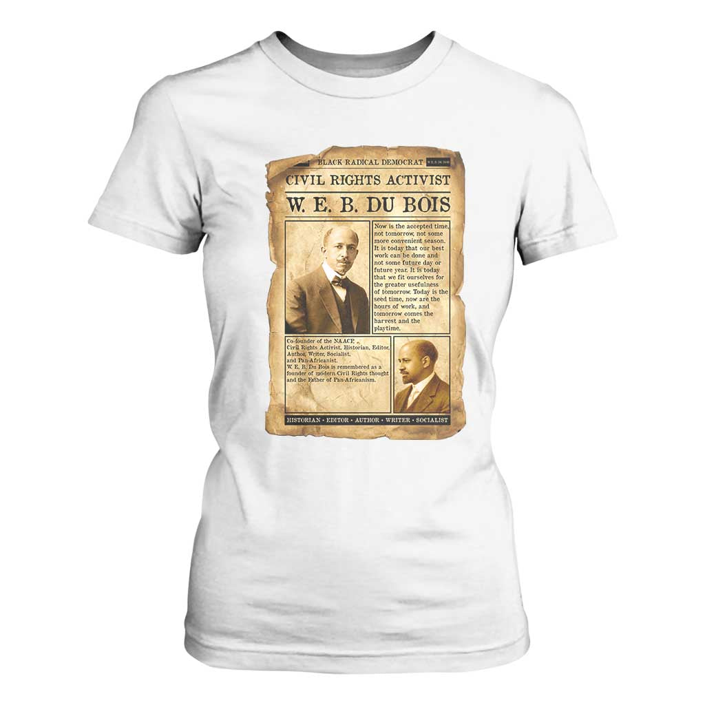 Vintage Newspaper W E B Du Bois T Shirt For Women Civil Rights History