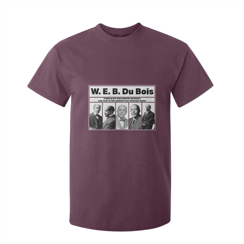 W E B Du Bois Quote T Shirt For Kid There Is But One Coward On Earth